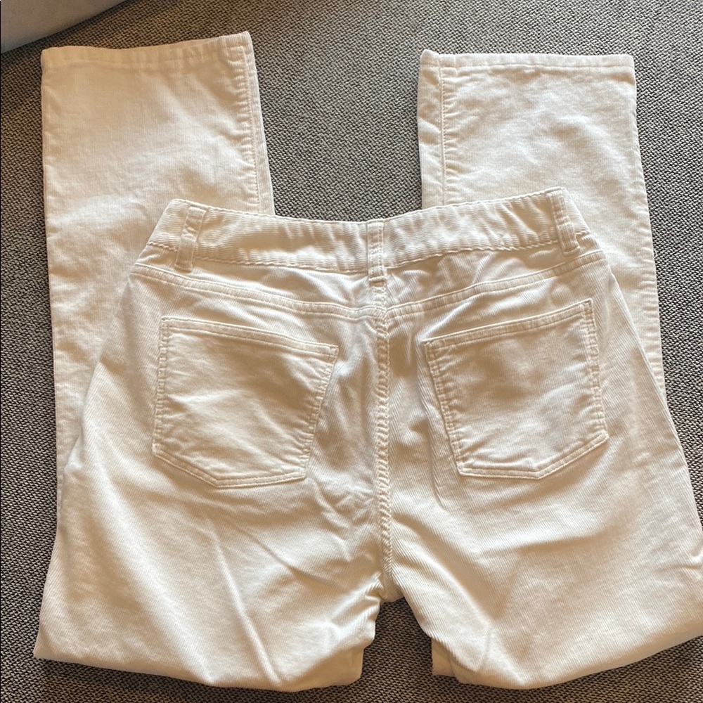 Talbots Petite Curvy Cream Corduroy Straight Leg Pants Sz 8P